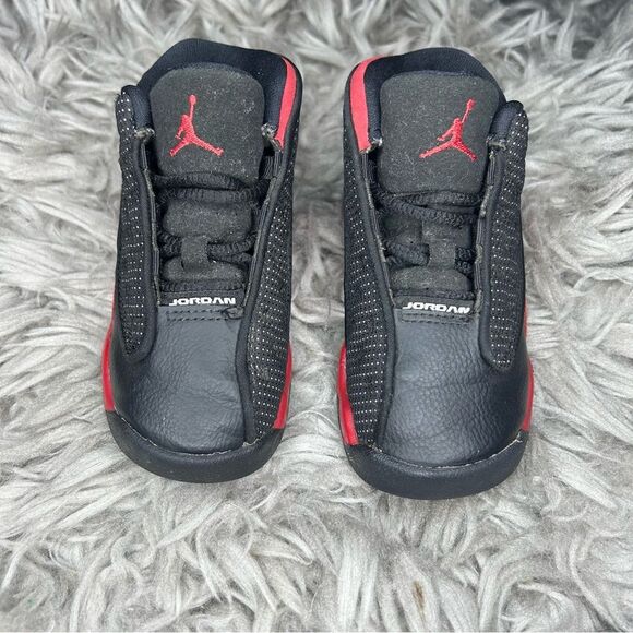 Nike Air Jordan 13 Retro Bred black & red lace up sneakers toddler shoe size 7 - Picture 4 of 10